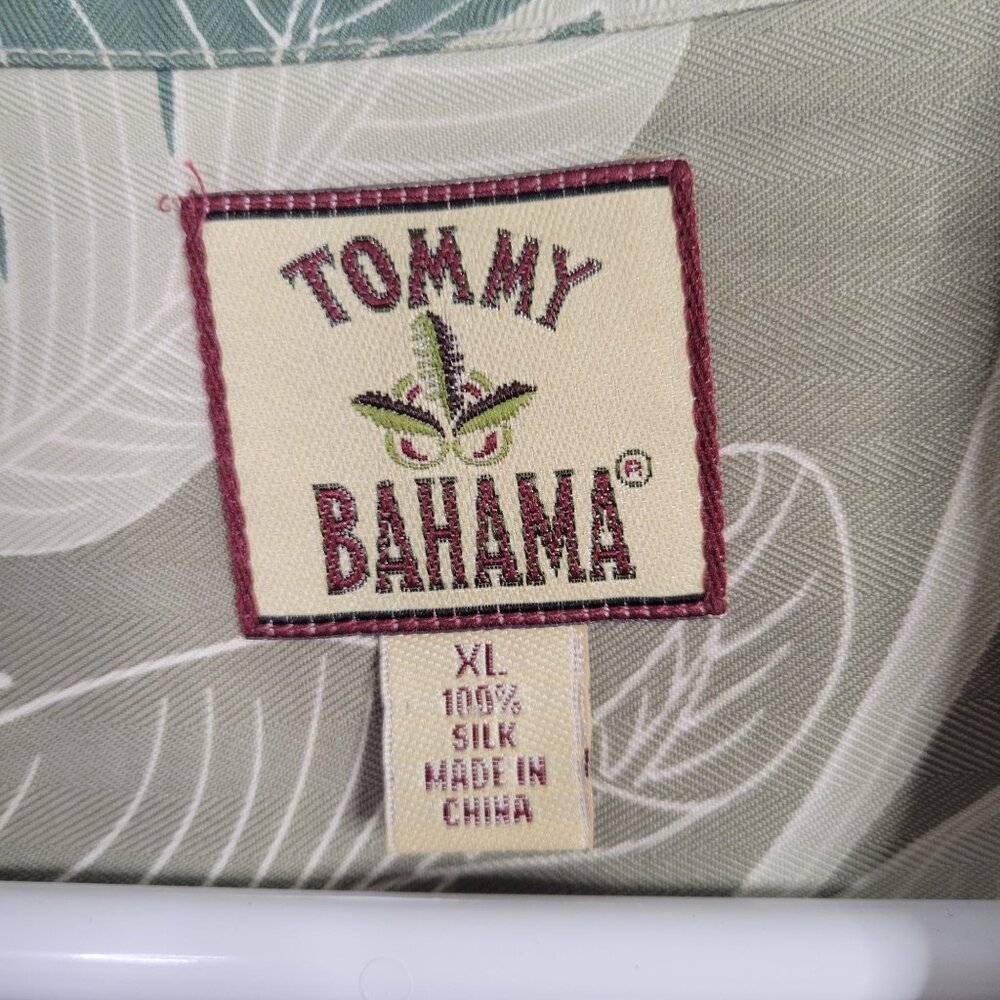 Tommy Bahama Mens Size XL Shirt 100% Silk Twill Hawaiian Camp Hibiscus Green - Picture 4 of 9